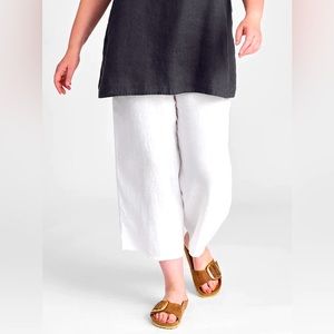 Flax Women's Wide Leg Cream Pants
